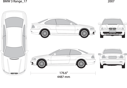 2007 Bmw 3 V17 Vehicle Wrap Template