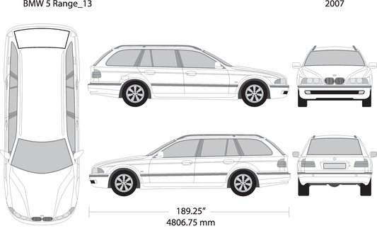2007 Bmw 5 V13 Vehicle Wrap Template