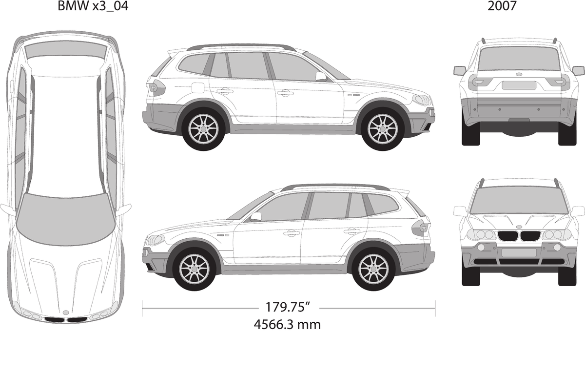 2007 BMW X3 vector wrap template, Design-Ready PDF - GravBase