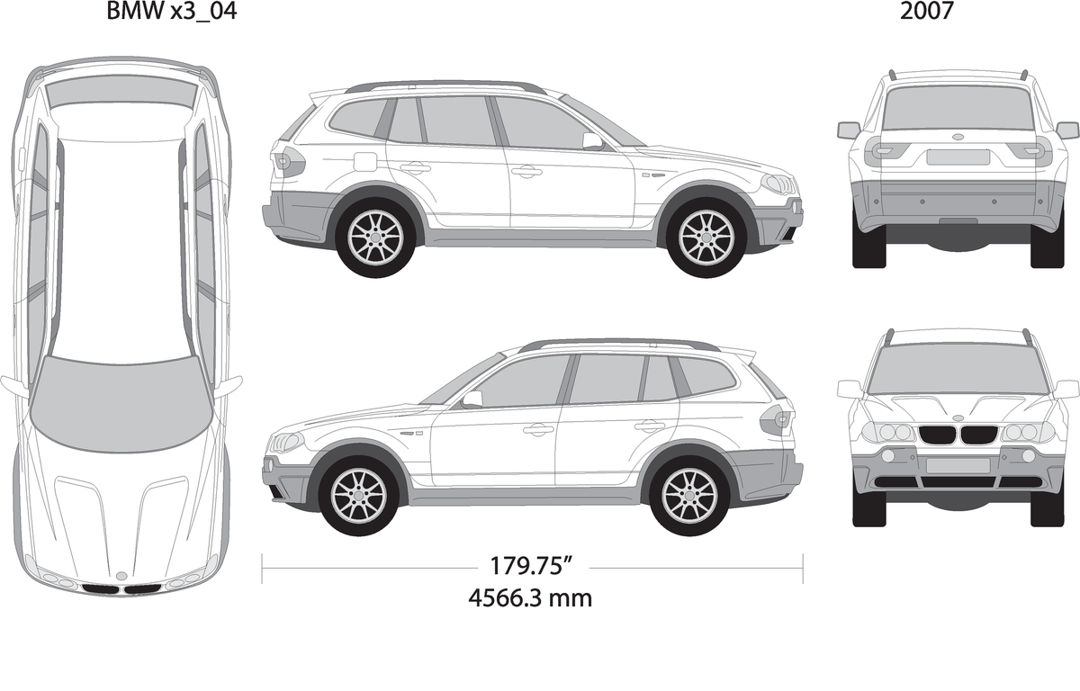 2007 Bmw X3 V07 Vehicle Wrap Template