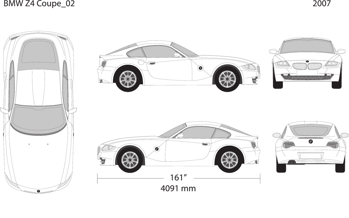 2007 BMW Z4 vector wrap template V02, Design-Ready PDF - GravBase