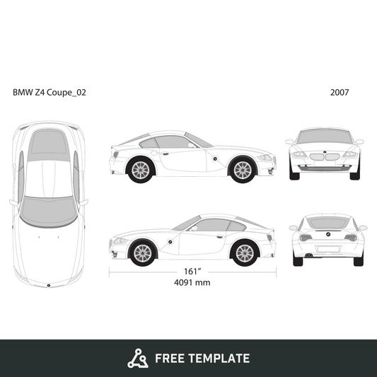 2007 BMW Z4 free vector vehicle wrap template - GravBase