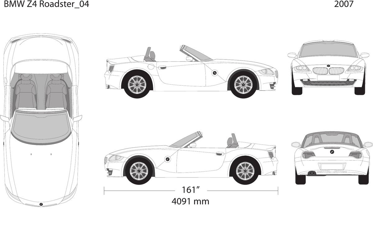 2007 BMW Z4 Vector Wrap Template - GravBase