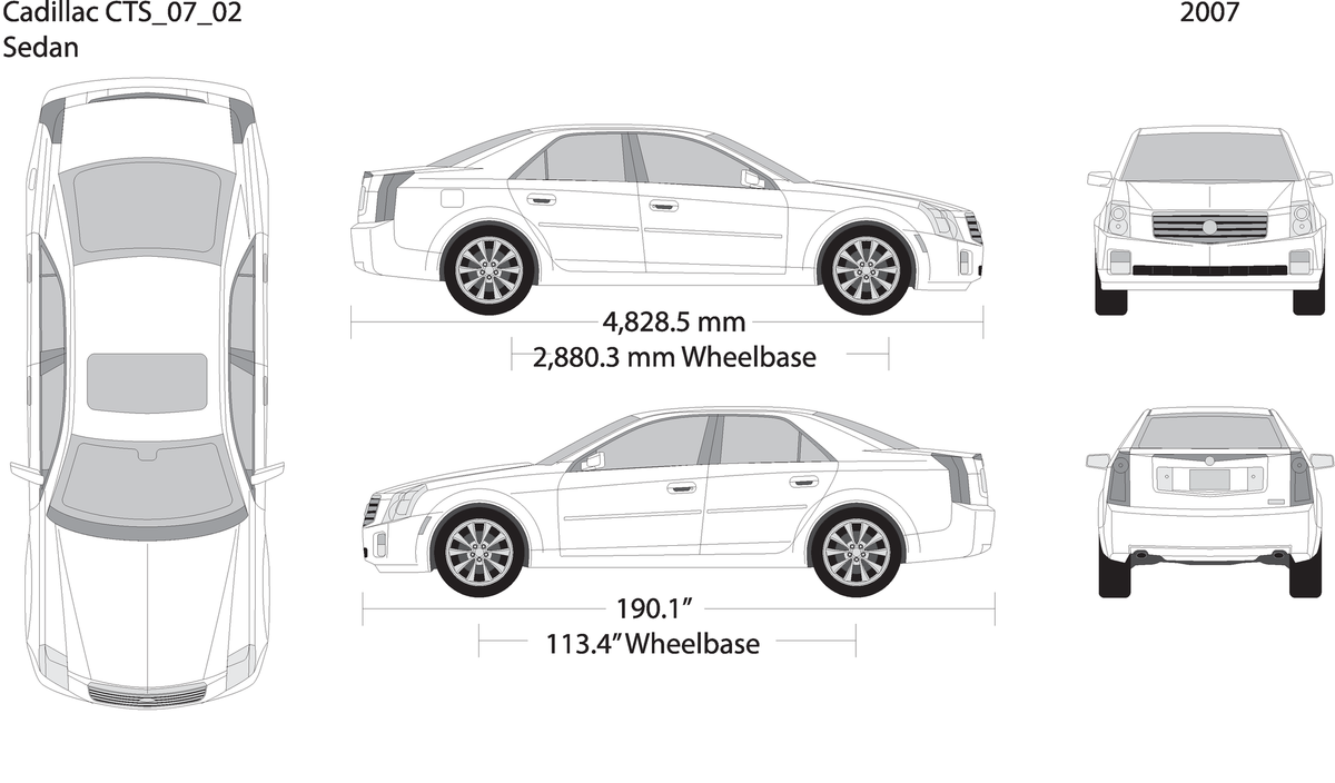 2007 Cadillac Cts V02 Vehicle Wrap Template