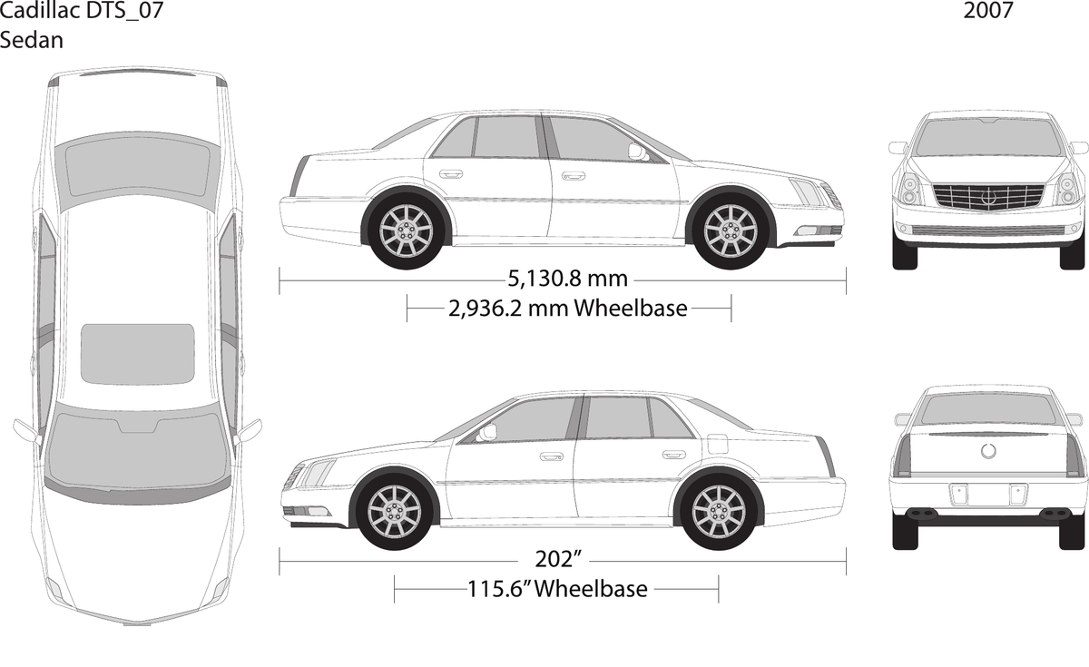 2007 Cadillac DTS vector wrap template, Design-Ready PDF - GravBase
