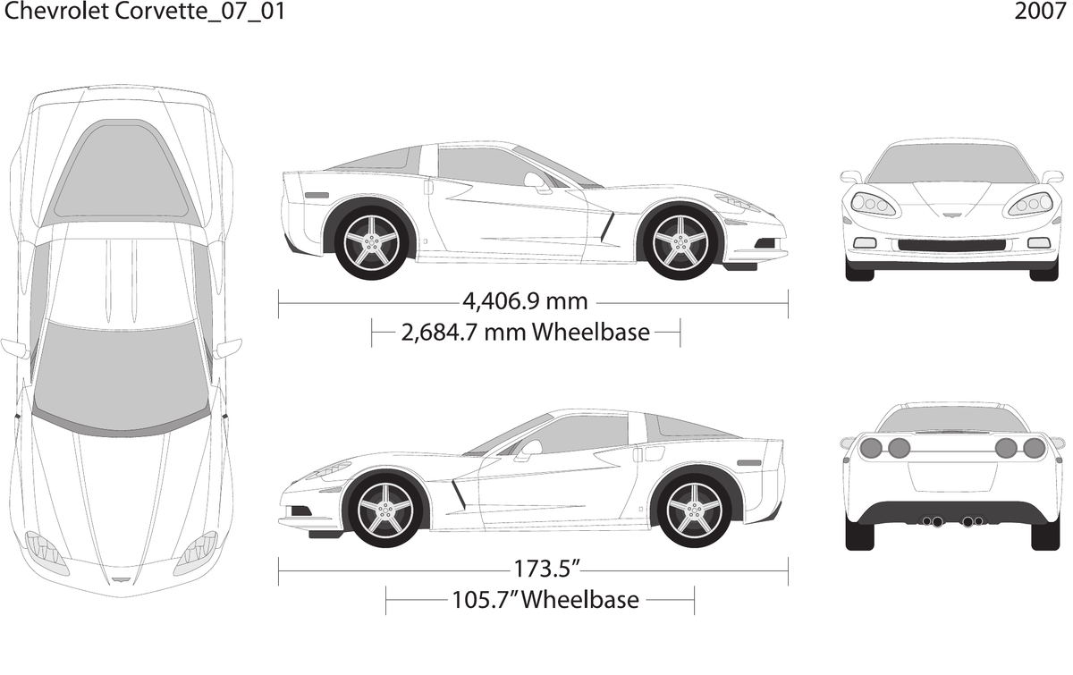 2007 Chevy Corvette Vector Wrap Template - GravBase