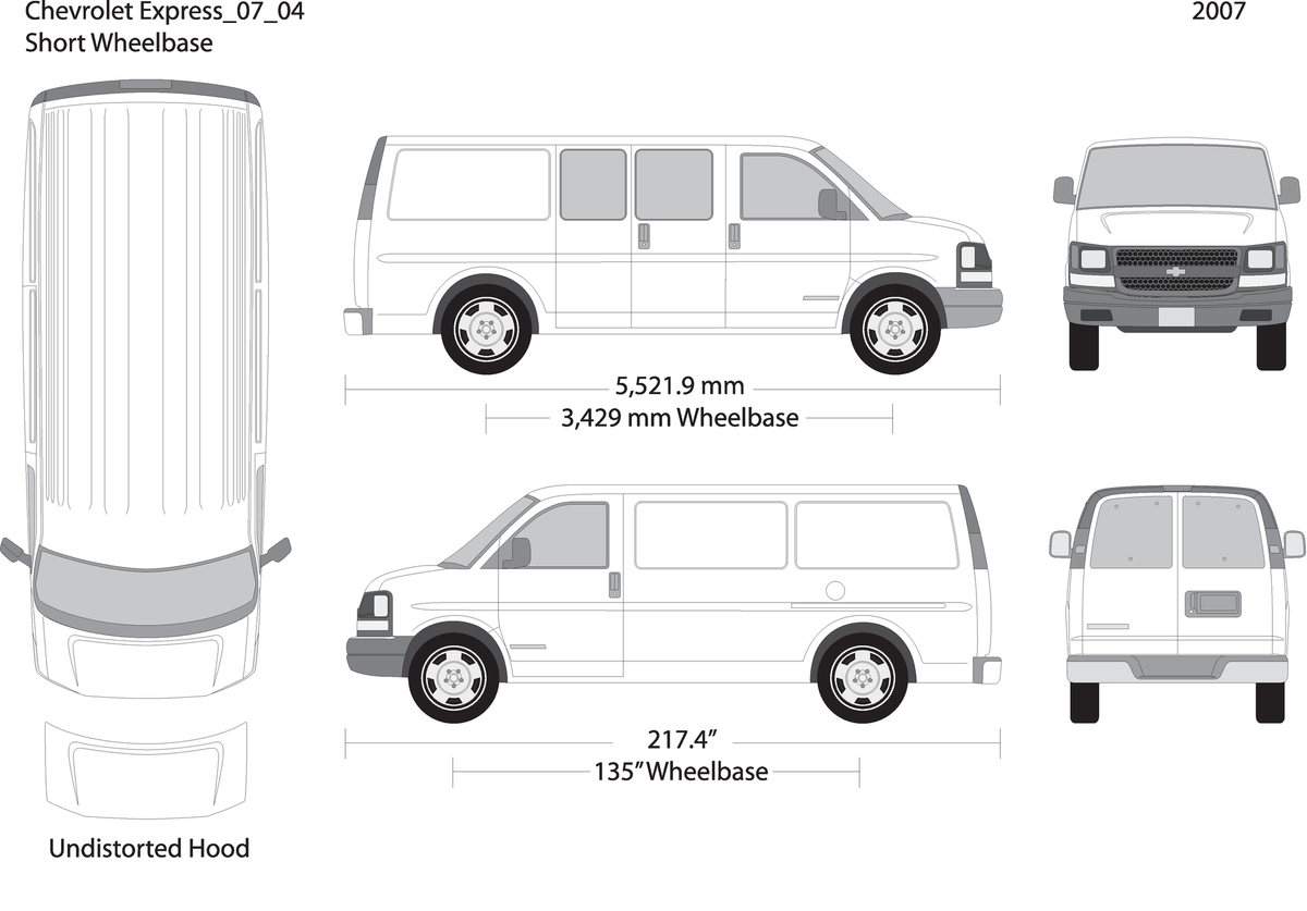 2007 Chevy Express V04 Vehicle Wrap Template