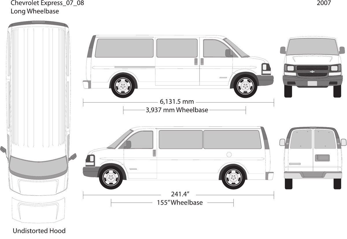 2007 Chevy Express Vector Wrap Template - GravBase