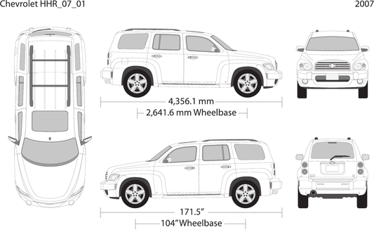 2007 Chevy HHR Vector Wrap Template - GravBase
