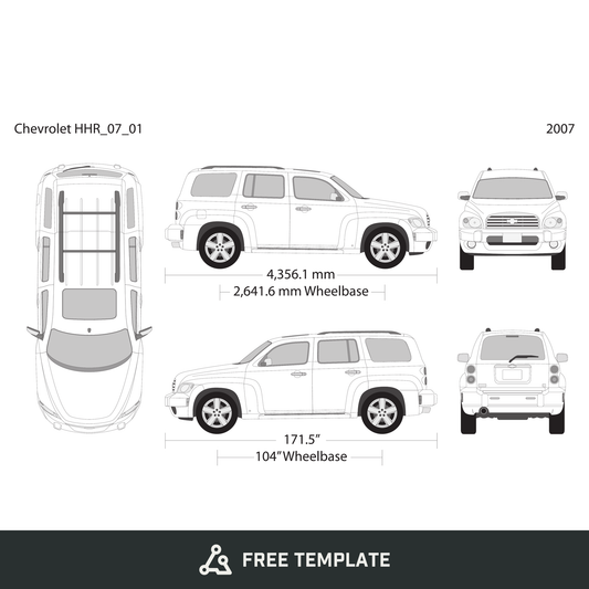 2007 Chevy HHR free vector vehicle wrap template - GravBase