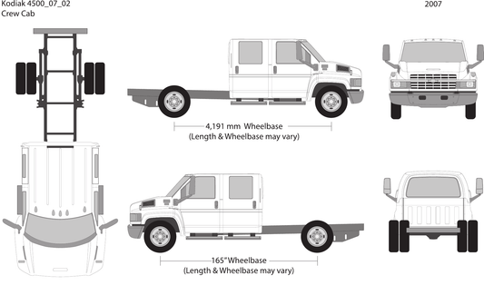 2007 Chevy Kodiak 4500 vector wrap template V02, Design-Ready PDF - GravBase