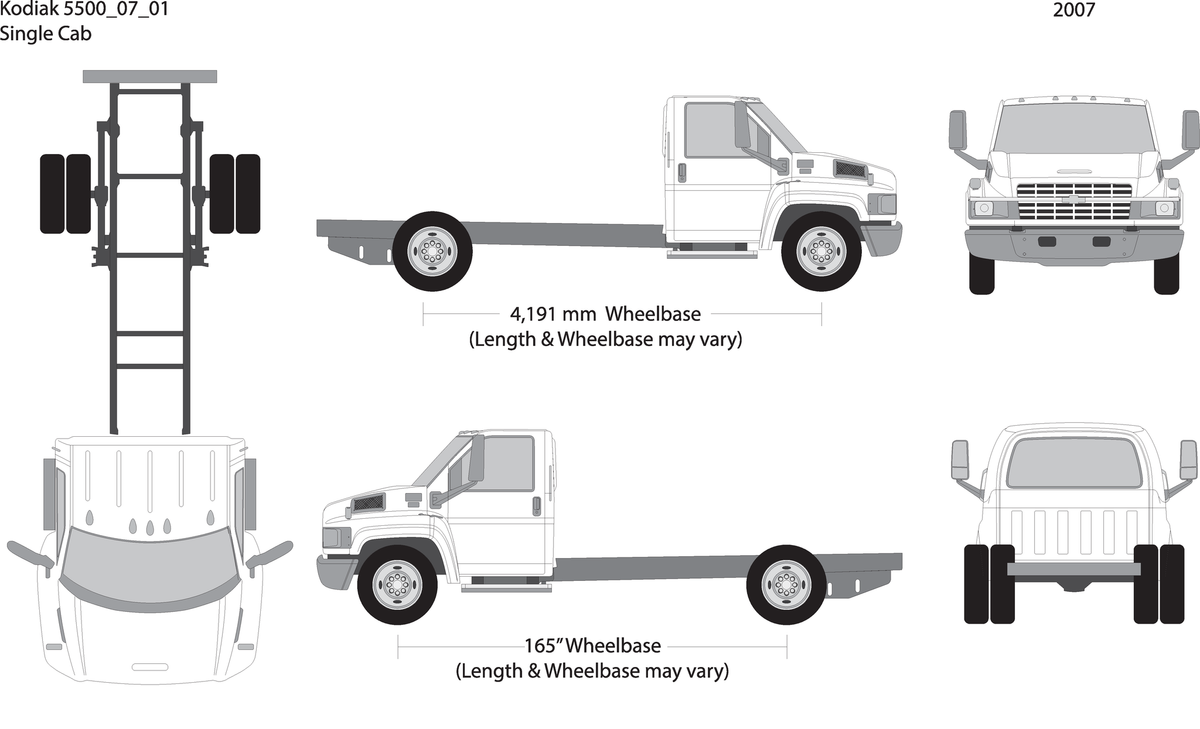 2007 Chevy Kodiak 5500 V01 Vehicle Wrap Template