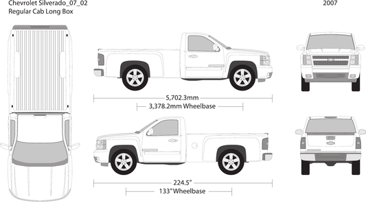 2007 Chevy Silverado 1500 vector wrap template V02, Design-Ready PDF - GravBase
