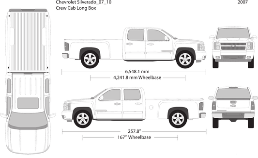 2007 Chevy Silverado 1500 vector wrap template V10, Design-Ready PDF - GravBase