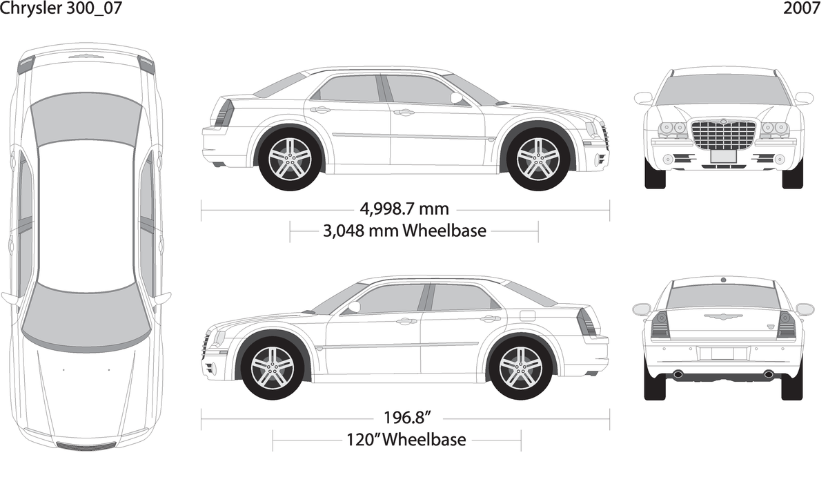 2007 Chrysler 300 V07 Vehicle Wrap Template
