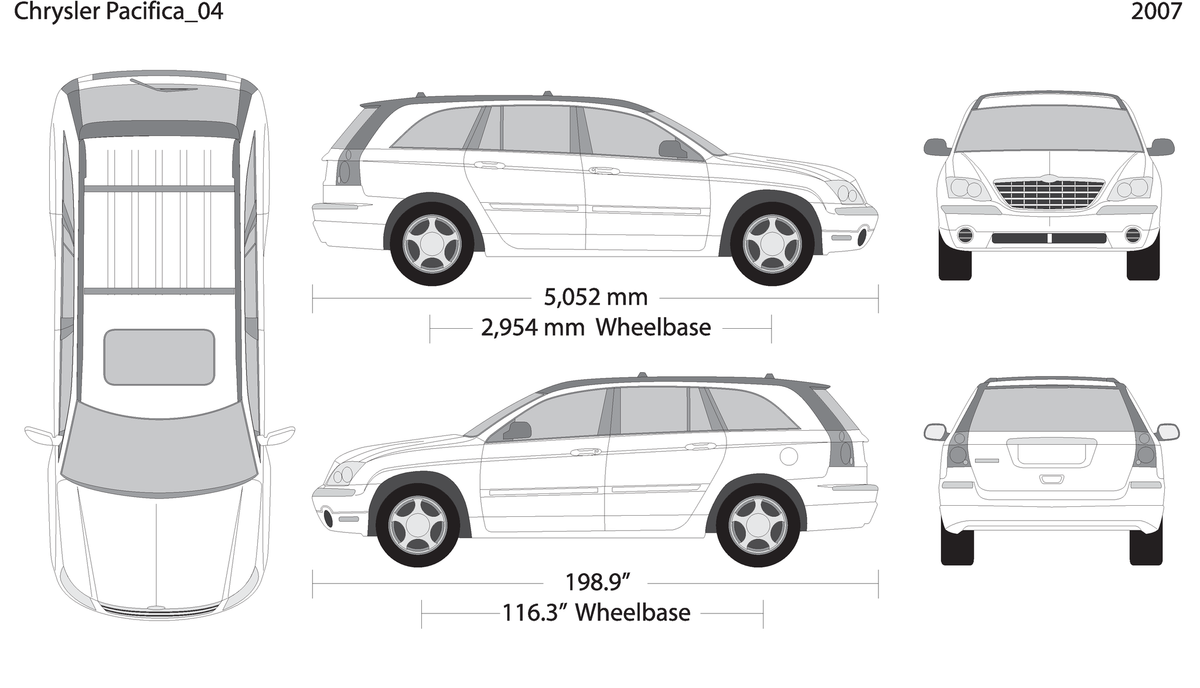 2007 Chrysler Pacifica V04 Vehicle Wrap Template