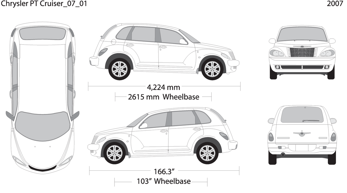 2007 Chrysler Pt Cruiser V01 Vehicle Wrap Template