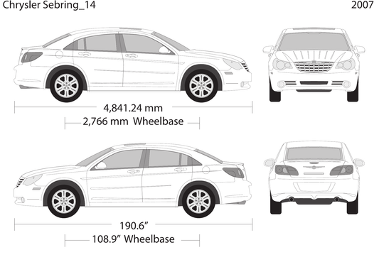 2007 Chrysler Sebring vector wrap template, Design-Ready PDF - GravBase