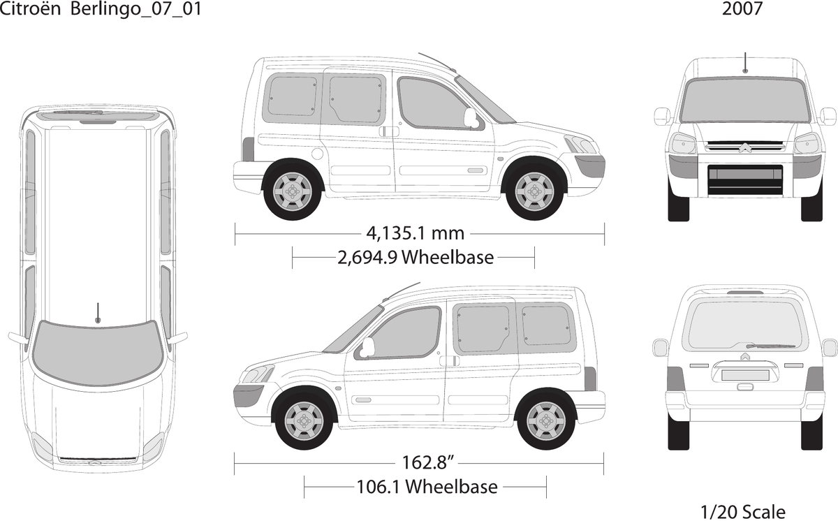 2007 Citroen Berlingo Vector Wrap Template - GravBase