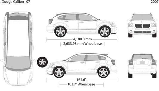 2007 Dodge Caliber vector wrap template, Design-Ready PDF - GravBase