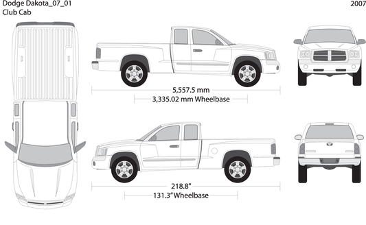 2007 Dodge Dakota V01 Vehicle Wrap Template