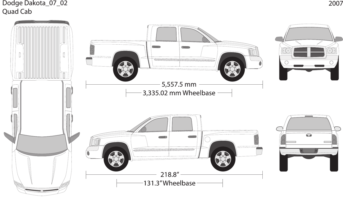 2007 Dodge Dakota vector wrap template V02, Design-Ready PDF - GravBase