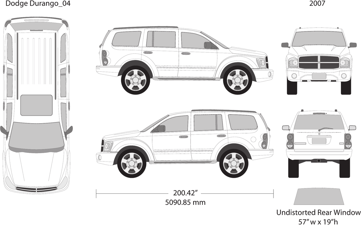 2007 Dodge Durango Vector Wrap Template - GravBase