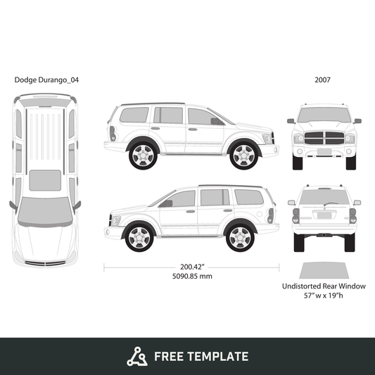 2007 Dodge Durango free vector vehicle wrap template - GravBase