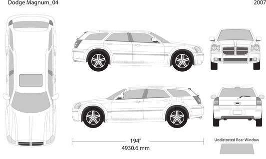2007 Dodge Magnum vector wrap template, Design-Ready PDF - GravBase