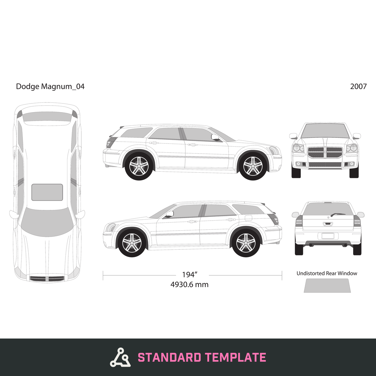 2007 Dodge Magnum vector wrap template, Design-Ready PDF - GravBase