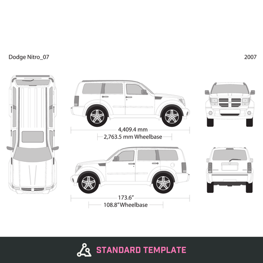 2007 Dodge Nitro vector wrap template, Design-Ready PDF - GravBase