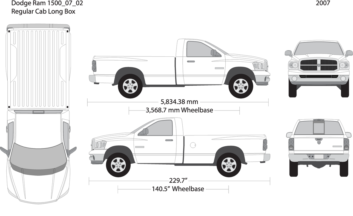 2007 Dodge Ram 1500 V02 Vehicle Wrap Template