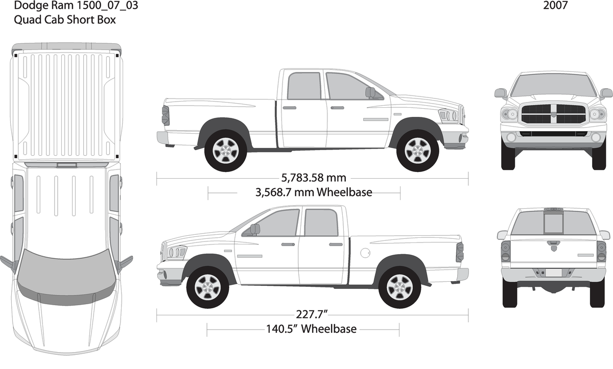 2007 Dodge Ram 1500 V03 Vehicle Wrap Template