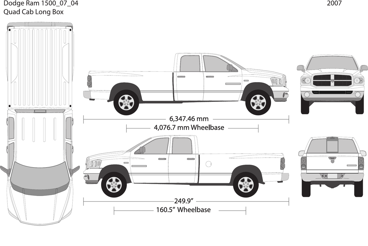 2007 Dodge Ram 1500 Vector Wrap Template - GravBase