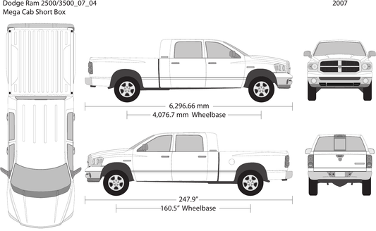2007 Dodge Ram 2500_3500 vector wrap template V04, Design-Ready PDF - GravBase