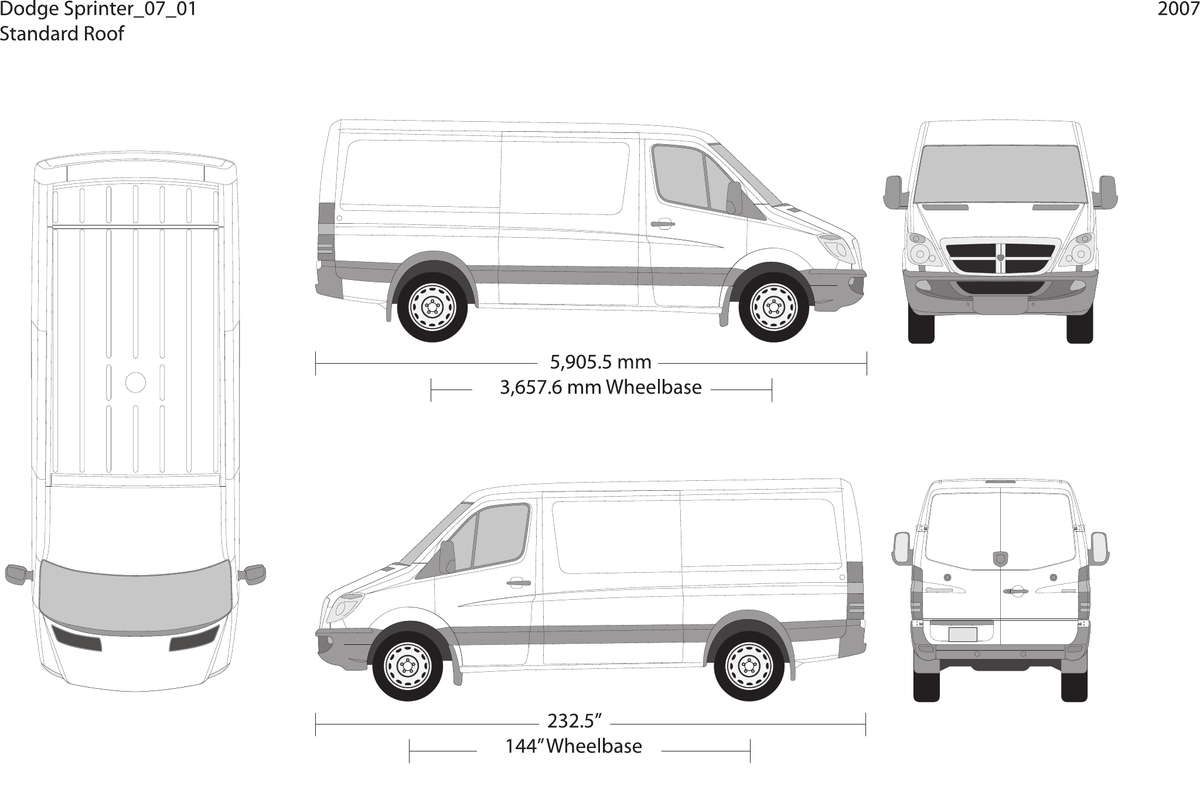 2007 Dodge Sprinter vector wrap template V01, Design-Ready PDF - GravBase