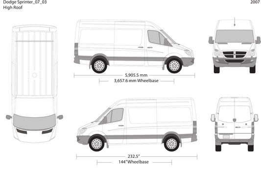 2007 Dodge Sprinter vector wrap template V03, Design-Ready PDF - GravBase