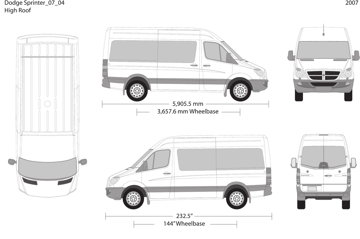 2007 Dodge Sprinter vector wrap template V04, Design-Ready PDF - GravBase