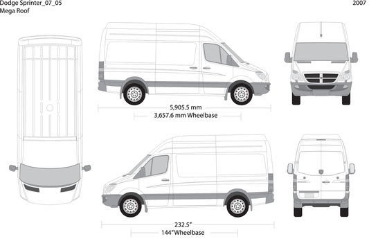 2007 Dodge Sprinter V05 Vehicle Wrap Template