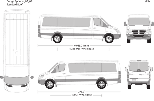 2007 Dodge Sprinter vector wrap template V08, Design-Ready PDF - GravBase