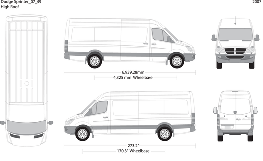 2007 Dodge Sprinter V09 Vehicle Wrap Template