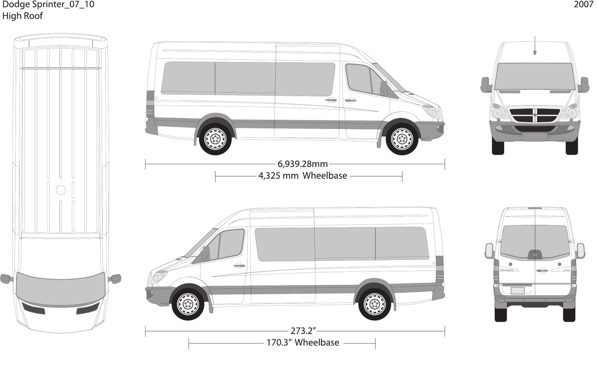 2007 Dodge Sprinter vector wrap template V10, Design-Ready PDF - GravBase