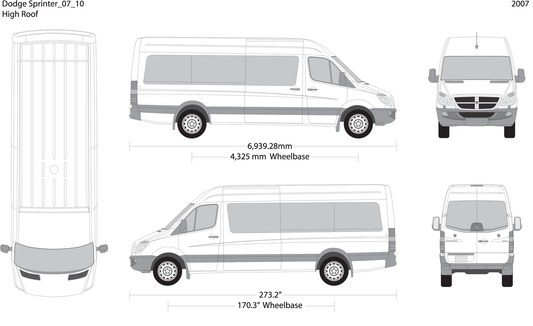 2007 Dodge Sprinter V10 Vehicle Wrap Template