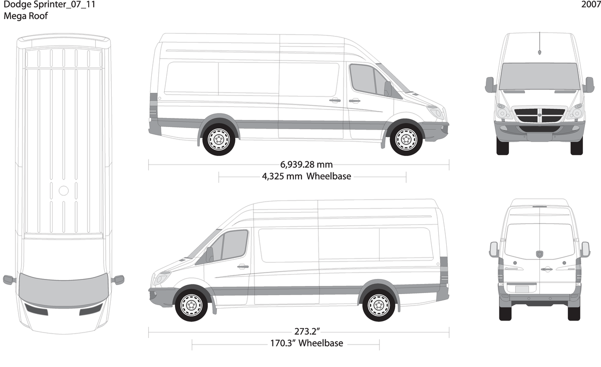 2007 Dodge Sprinter V11 Vehicle Wrap Template