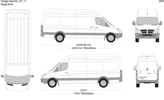 2007 Dodge Sprinter V11 Vehicle Wrap Template