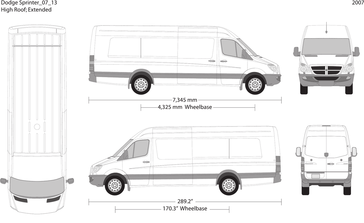 2007 Dodge Sprinter vector wrap template V13, Design-Ready PDF - GravBase