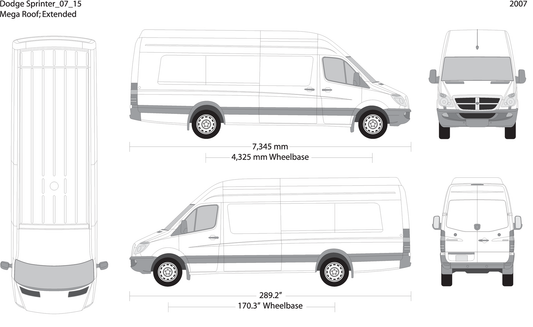 2007 Dodge Sprinter V15 Vehicle Wrap Template