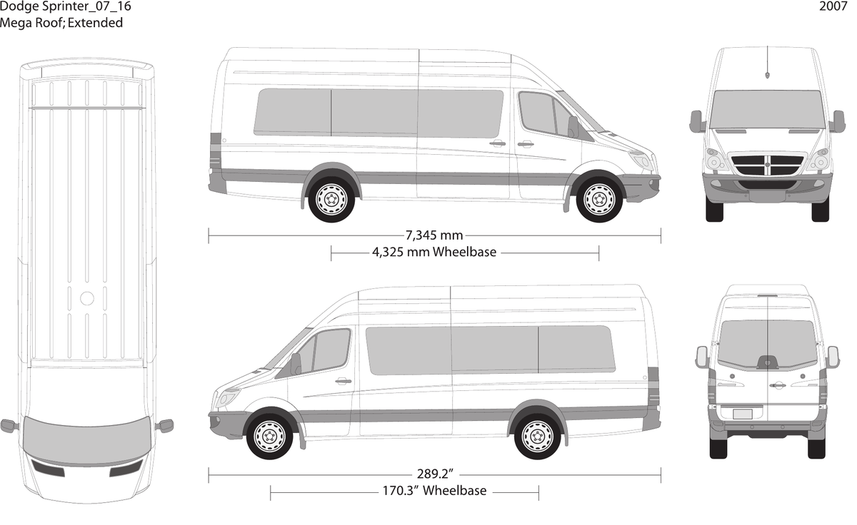 2007 Dodge Sprinter vector wrap template V16, Design-Ready PDF - GravBase