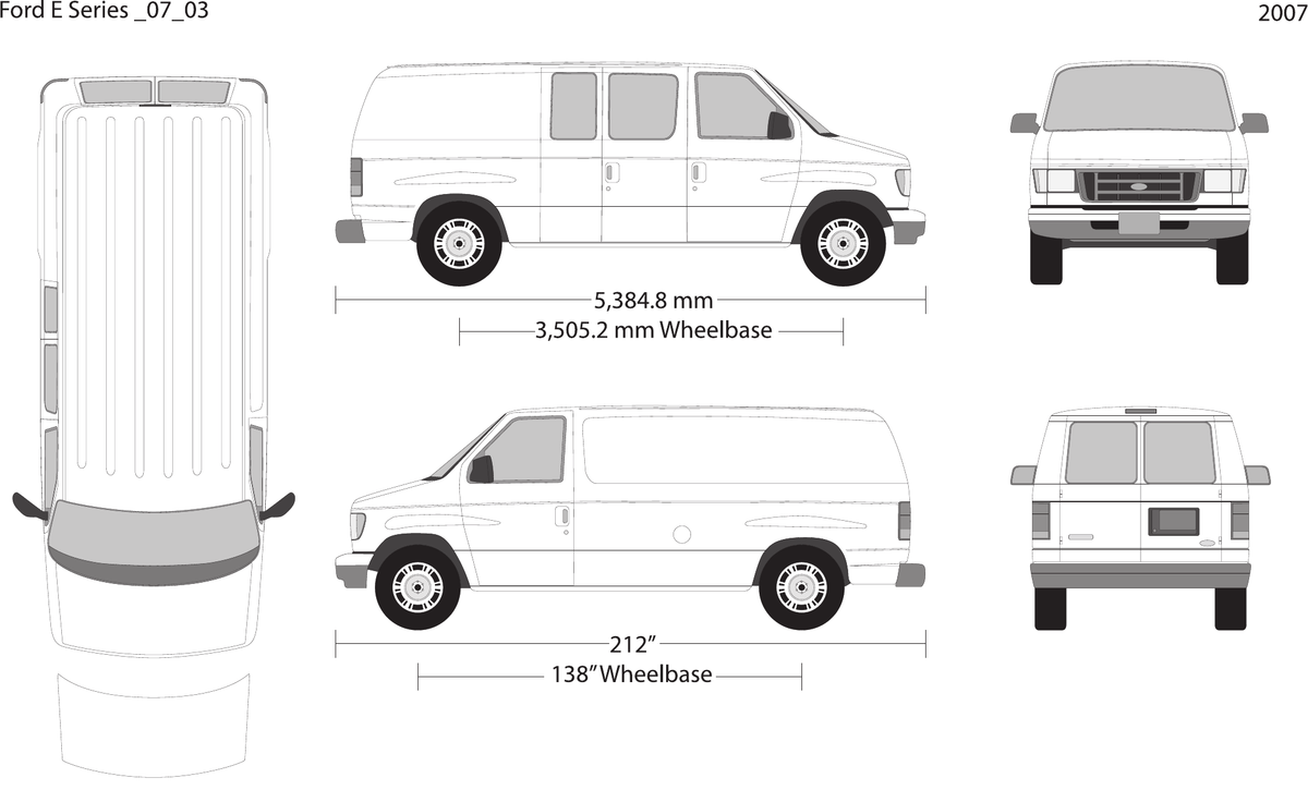 2007 Ford E Series vector wrap template V03, Design-Ready PDF - GravBase