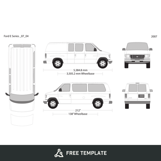 2007 Ford E Series free vector vehicle wrap template - GravBase